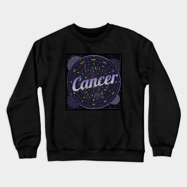 Cancer Zodiac Astrology Crewneck Sweatshirt by Aurora X